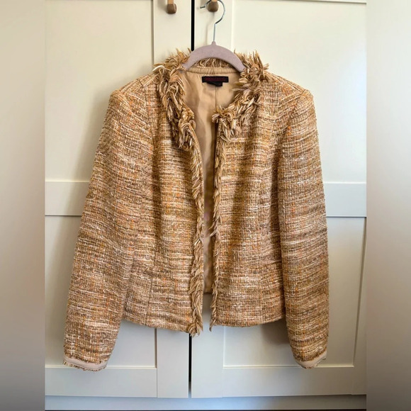 Simon Chang fringe tweed jacket size 8 - Picture 1 of 3